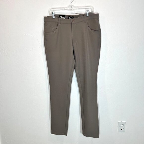 NEW! ZYIA Active Men's Light Gray Office Chino 33" Pants Size L Large Pockets - Picture 4 of 12